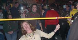 Limbo contest during the winter